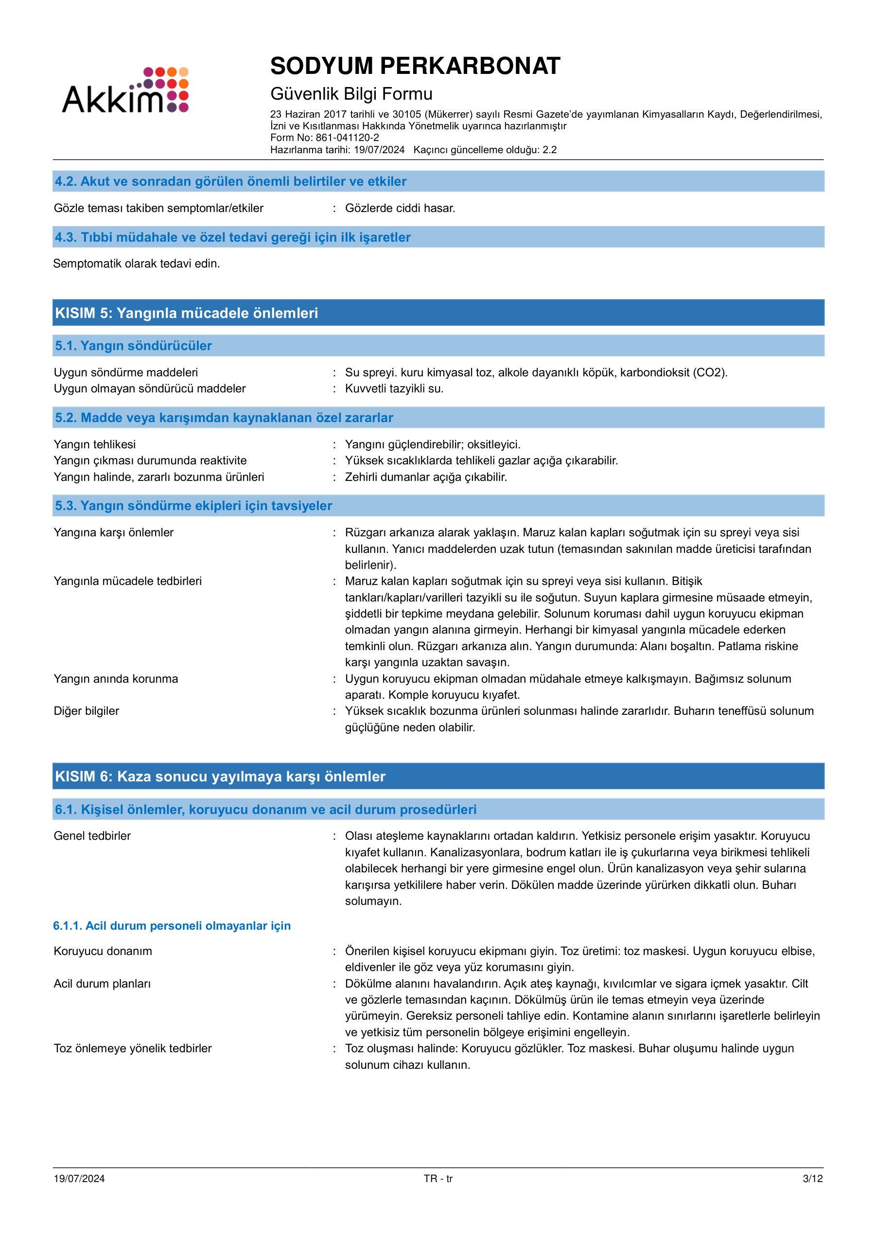 Sodyum Perkarbonat GBF - 3/12