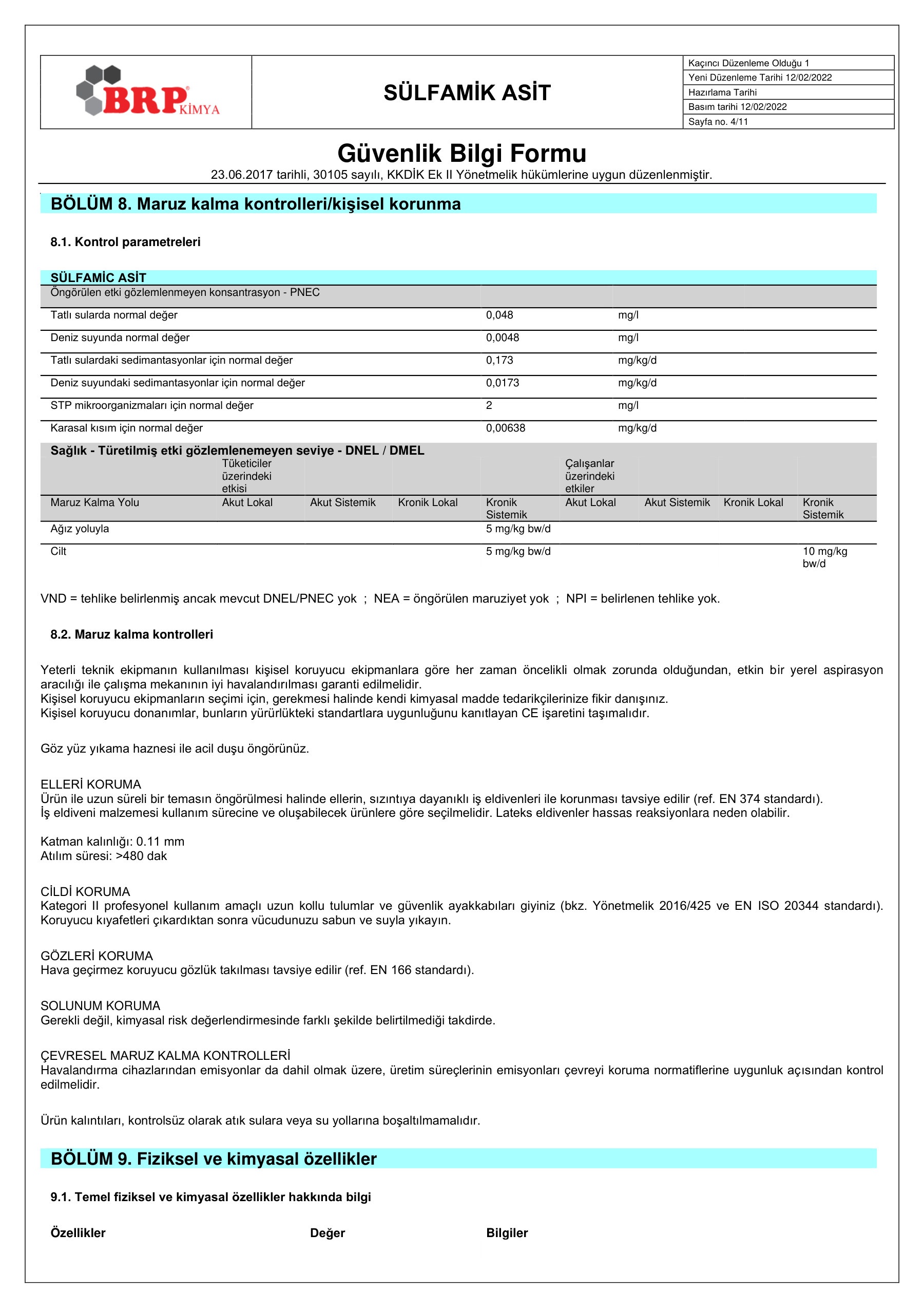 Sülfamik Asit GBF - 4/11